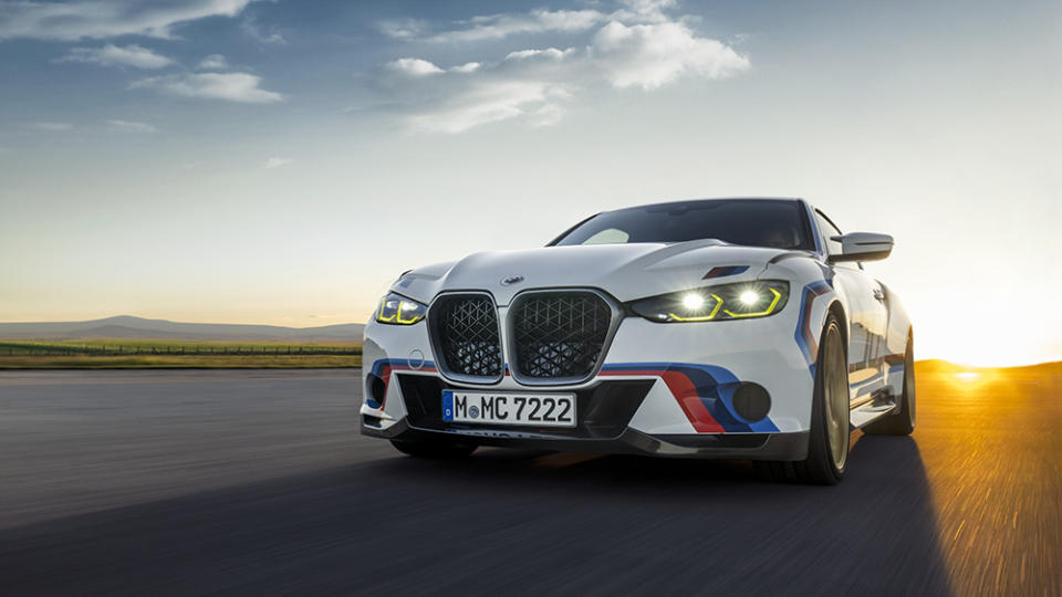 The 2023 BMW 3.0 CSL's grille and headlights