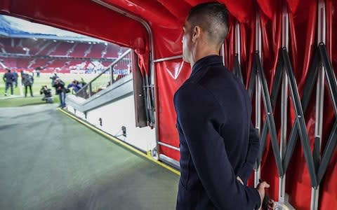 Cristiano Ronaldo walks out onto the Old Trafford pitch - Credit: getty images