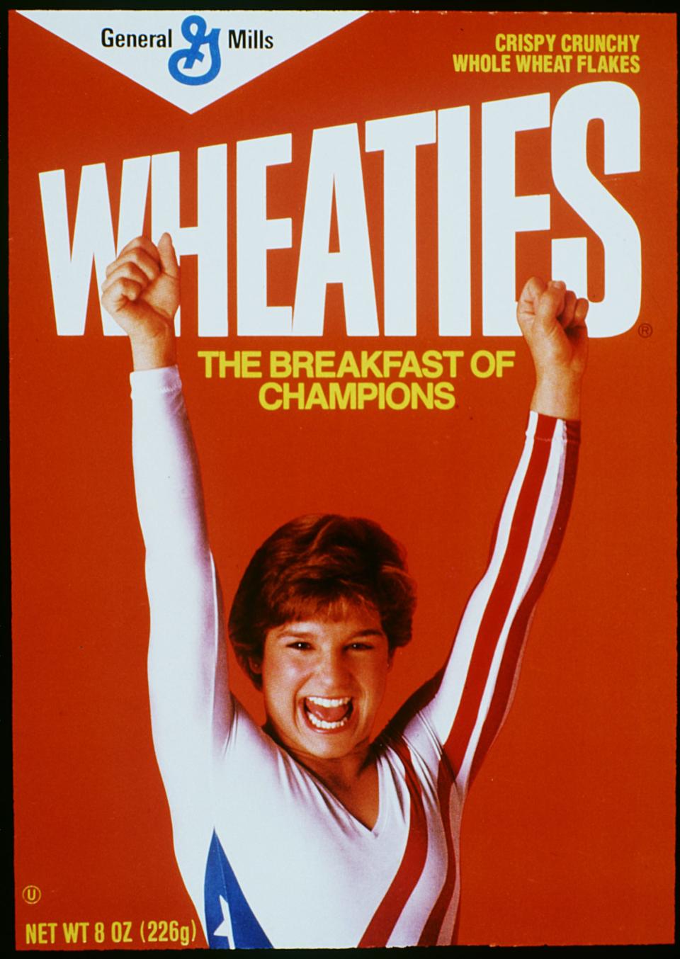 Wheaties featured Mary Lou Retton on its cereal boxes in 1984, after she won the women's individual all-around gold medal at the Los Angeles Games.