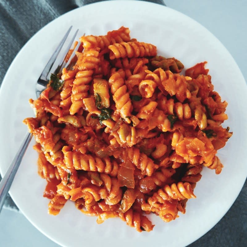 <p>Gastronotherapy</p><p>This quick and easy vegetarian one pot pasta with fresh tomatoes, zucchini, basil, and a rich and creamy mascarpone sauce will keep you coming back for more. </p><p><strong>Get the recipe: </strong><a href="https://www.gastronotherapy.com/one-pot-pasta-with-tomato-mascarpone-sauce/" rel="nofollow noopener" target="_blank" data-ylk="slk:One-Pot Pasta with Tomato Mascarpone Sauce;elm:context_link;itc:0;sec:content-canvas" class="link "><strong>One-Pot Pasta with Tomato Mascarpone Sauce</strong></a></p>