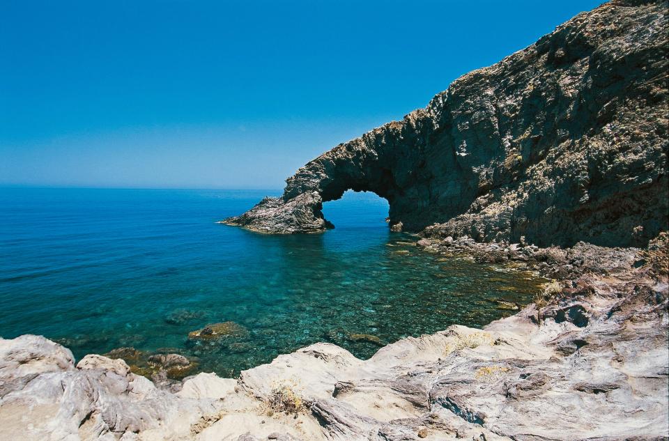 Arco dell’Elefante, a popular swimming spot on the island of Pantelleria.