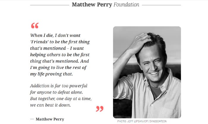 La familia de Matthew Perry lanza su fundación