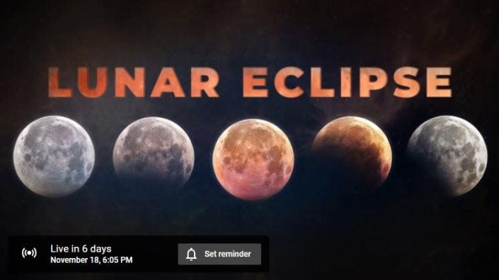 The lunar eclipse on Friday, Nov. 19, will be the longest of the century. And just in case it&#39;s too cloudy to see, YouTube will stream it live.