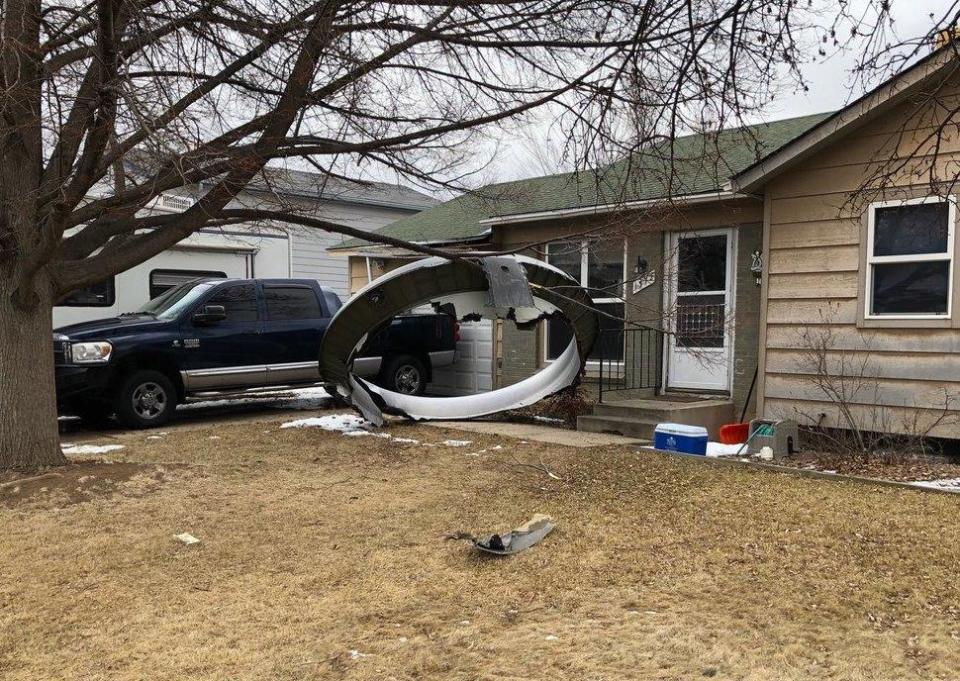 Debris from a United flight on February 20, 2021. / Credit: Broomfield Police Department