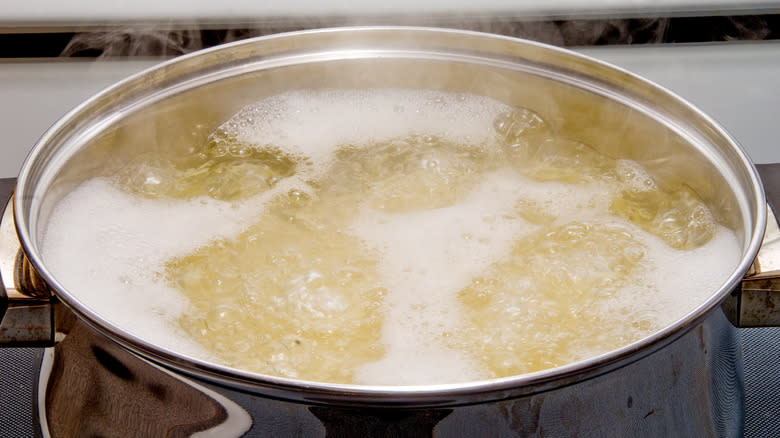 boiling angel hair pasta