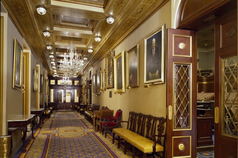 美國聯邦眾議院議事廳外的「議長門廊」（翻攝國會圖書館官網）