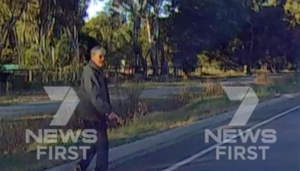 The last confirmed sighting of missing Perth grandfather Ian Collett on Thomas Road in Byford on Saturday. Source: 7 News