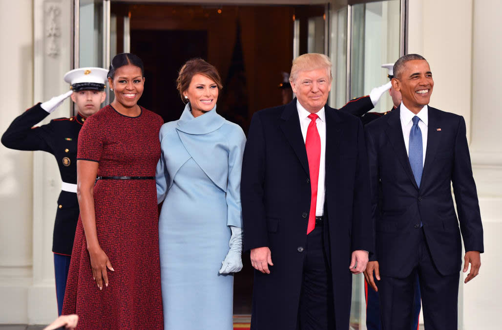 Donald And Melania Trump Arrive At White House Ahead Of Inauguration