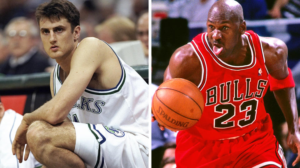 Former NBA player and NBL champion Chris Anstey has described what it was like on court for Michael Jordan's final game as a Chicago Bull in Dallas. Pictures: Getty Images