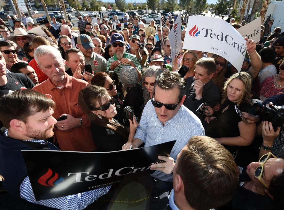 Ted Cruz greets supporters