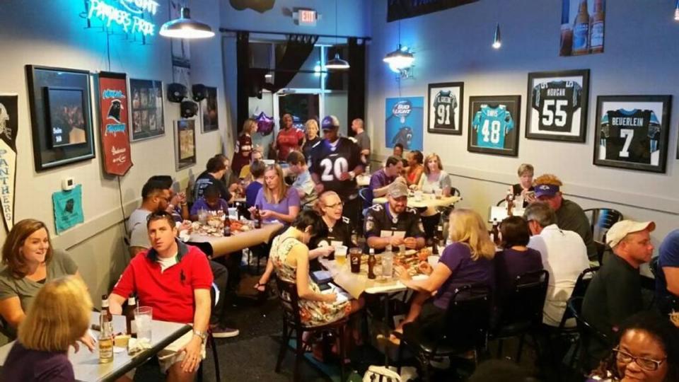 Fans gather in Towne Tavern in Fort Mill to watch football all season long.