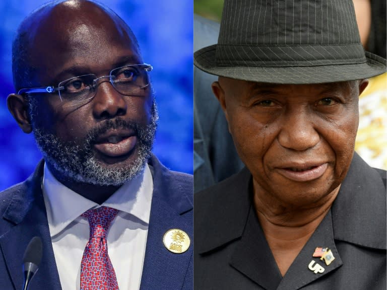 President George Weah (l) and Joseph Boakai went head-to-head in the second round vote (AHMAD GHARABLI)