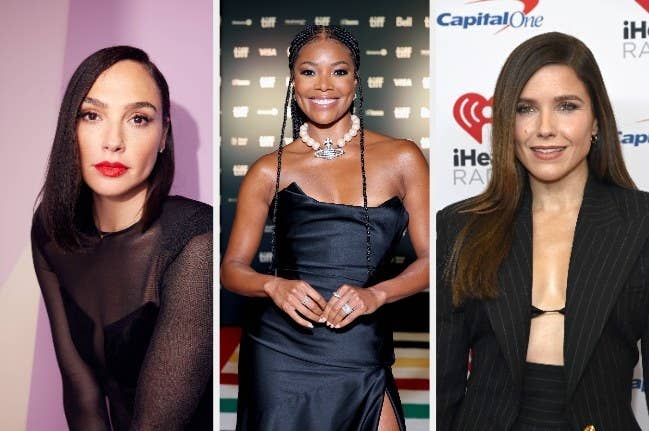 Gal Gadot on left; Gabrielle Union middle; Sophia Bush on right