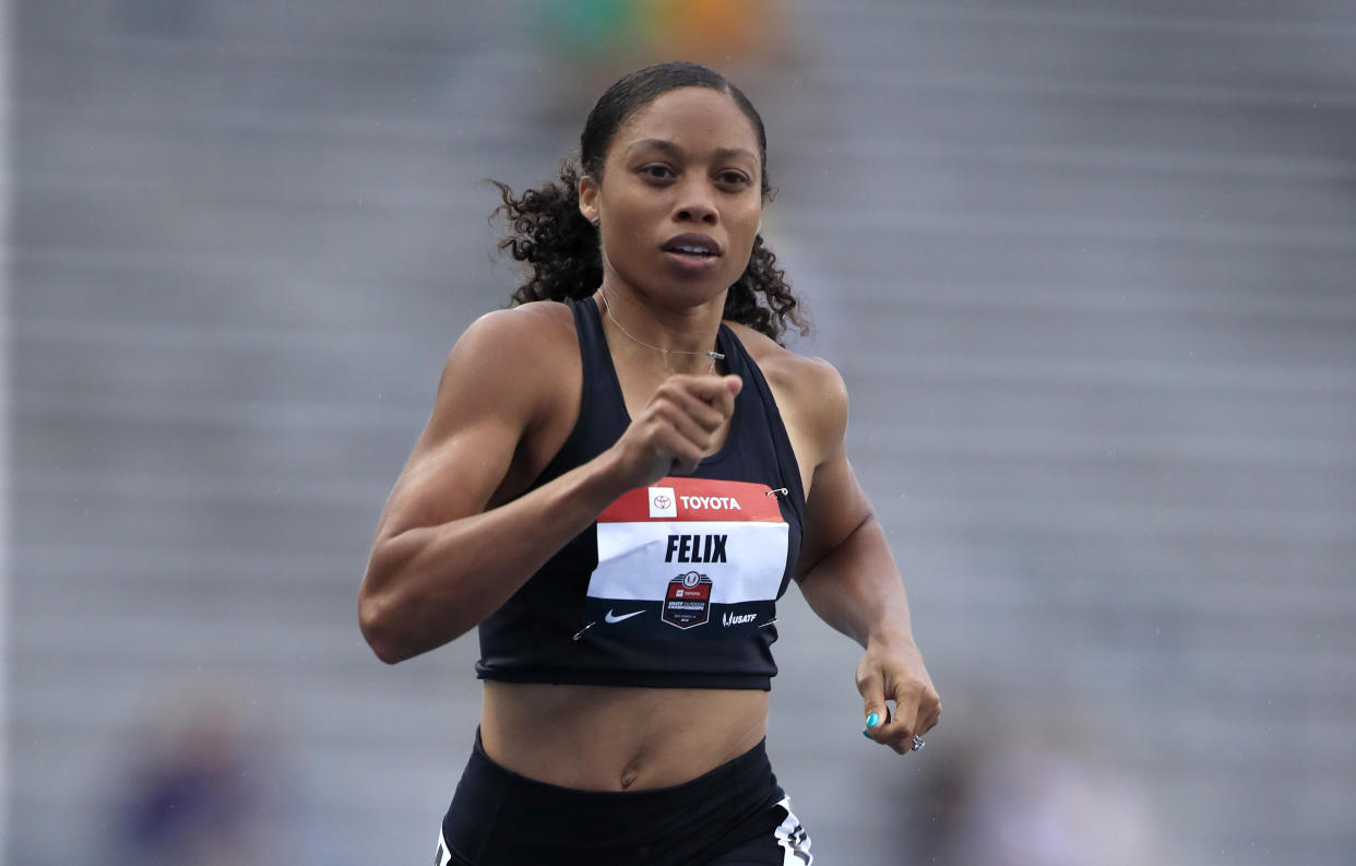 Months after a difficult childbirth, Allyson Felix is preparing for Tokyo and changing the corporate sponsorship paradigm. (Getty)