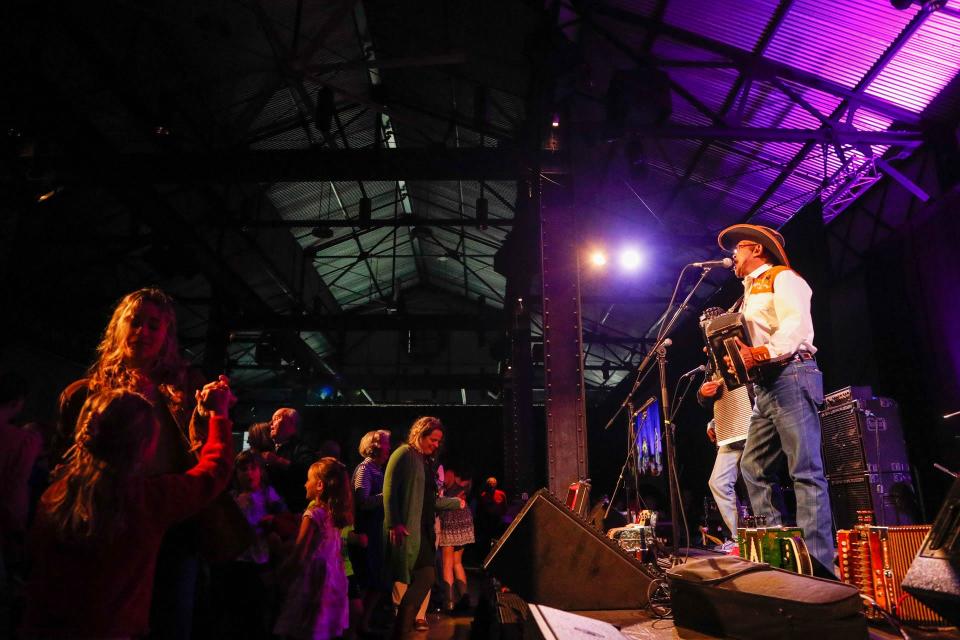 Attendees fill the dance floor as Jeffery Broussard and the Creole Cowboys perform during the Savannah Music Festival Zydeco Dance Party on Saturday April 8, 2023 at Trustees Garden.