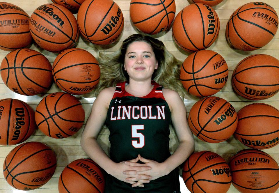 Lincoln High School's Large School Player of the Year Kloe Froebe Thursday, March 30, 2023.