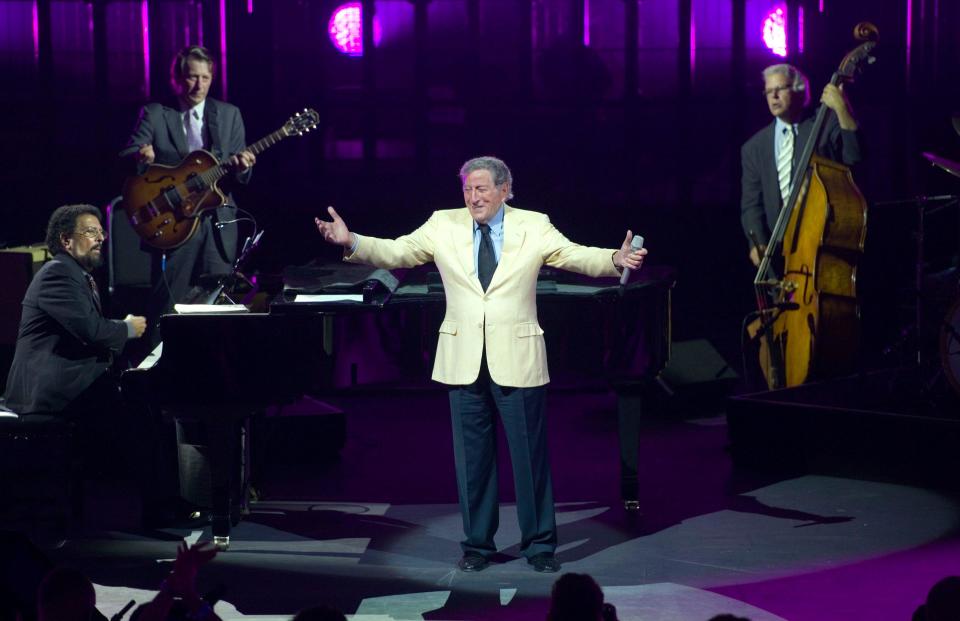File photo dated 06/09/14 of Tony Bennett performs at the Roundhouse during the iTunes Festival, in Camden, London, as the American singer has died aged 96. Issue date: Friday July 21, 2023.