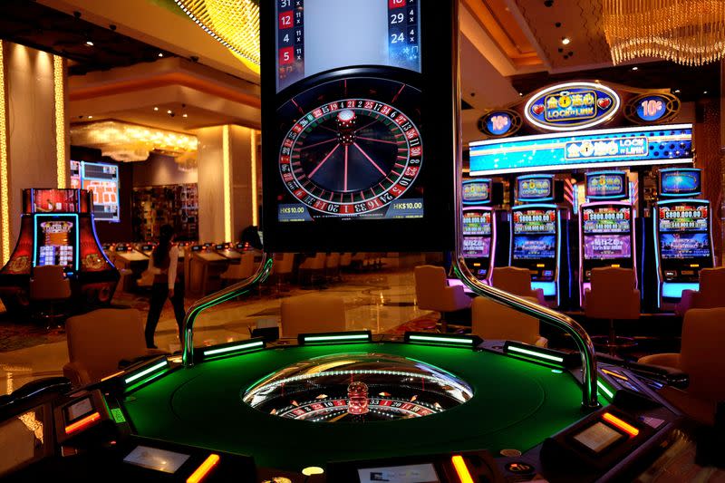 FILE PHOTO: Gaming machines are seen at the casino of MGM Cotai in Macau