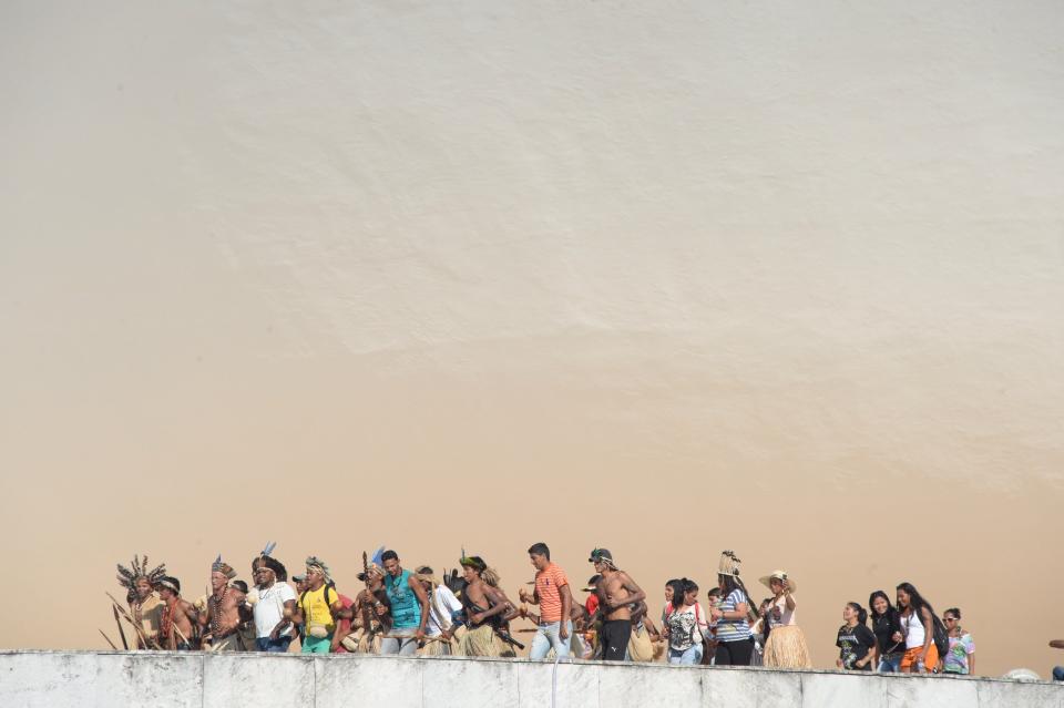 Different ethnic groups protest atop of the National Congress