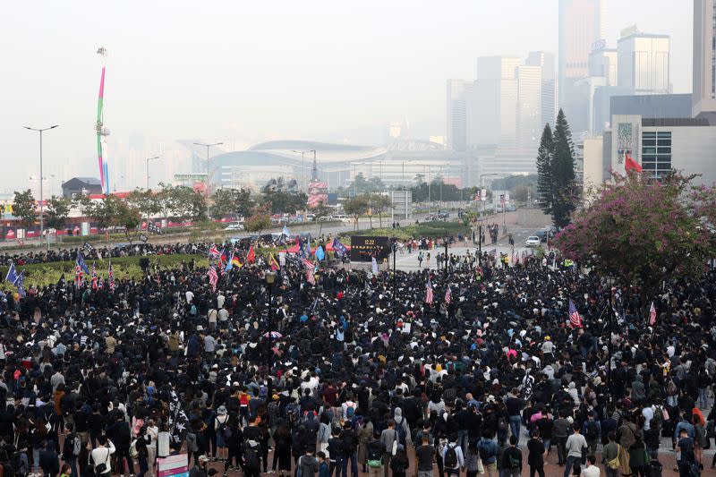 Hong Kong protesters rally in support of Xinjiang Uighurs' human rights in Hong Kong