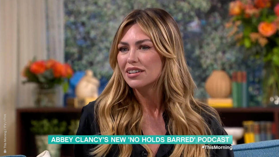 Abbey Clancy appeared on This Morning. (ITV screengrab)
