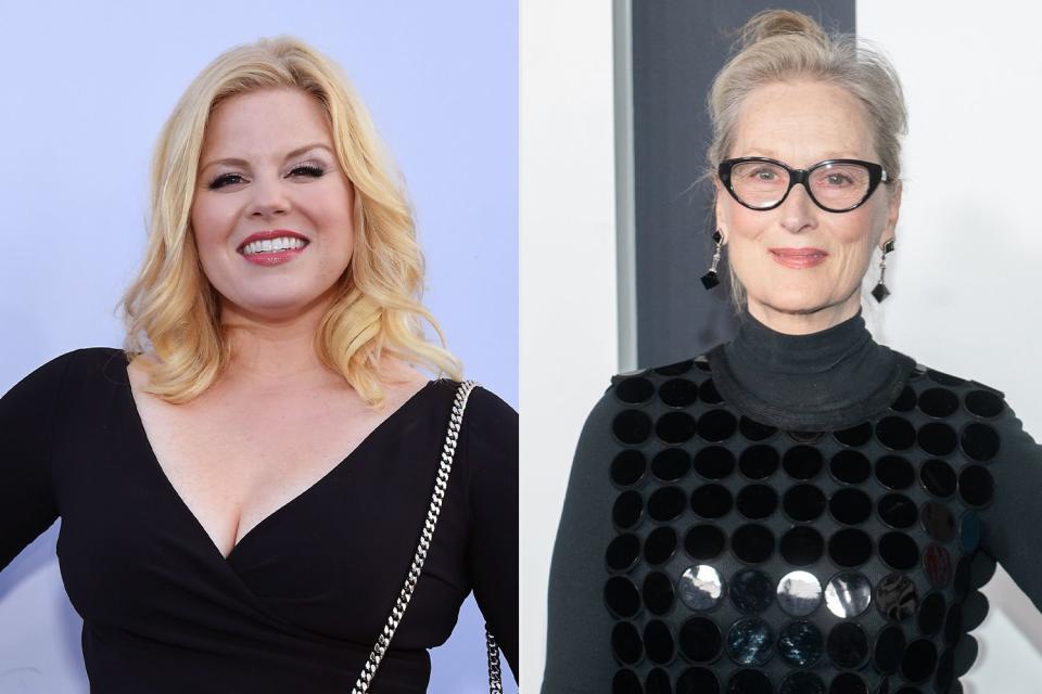 <p>Jon Kopaloff/Getty;Michael Ostuni/Patrick McMullan via Getty</p> Megan Hilty, Meryl Streep