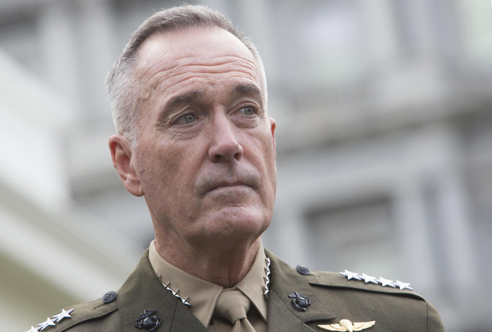 Chairman of the Joint Chiefs of Staff Joseph Dunford at the White House on Sept. 3, 2017. | Chris Kleponis—Getty Images