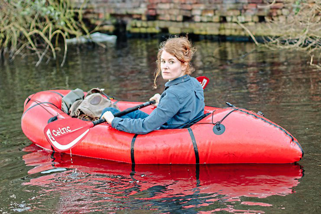 Paddling in the shallows: Alys Fowler exploring the waterways in her boat: Laura Pannack/Guardian Syndiction