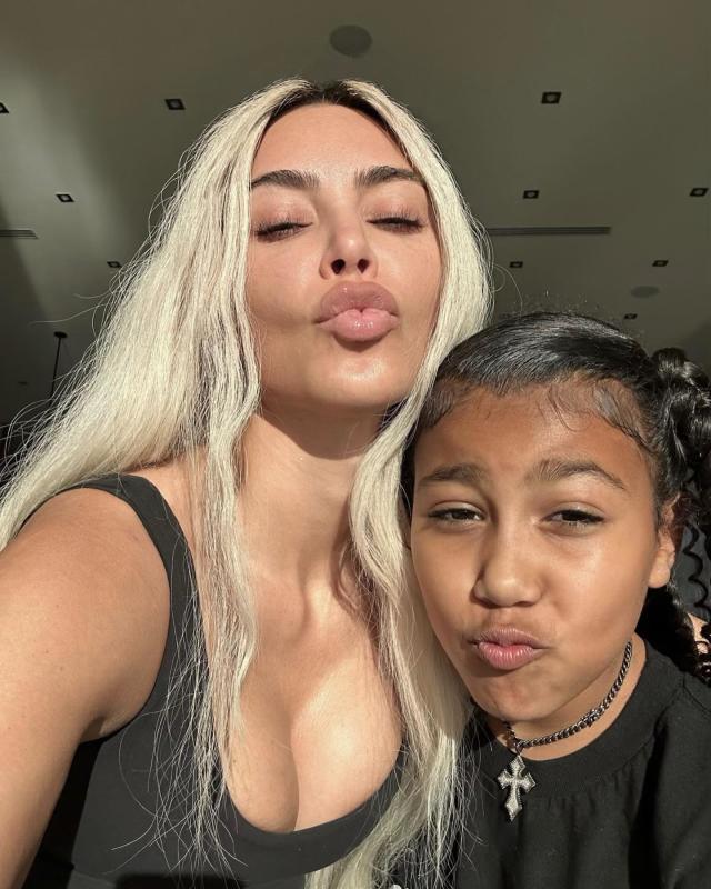 Kim Kardashian and North West Twinned with Matching Nose Chains at Paris  Fashion Week