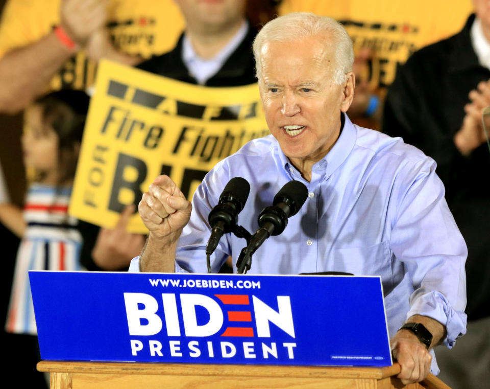 Joe Biden began his campaign in a union hall in Pittsburgh in April 2019. He has prioritized improving on Hillary Clinton's performance with union members in key states. (Photo: Aaron Josefczyk/Reuters)