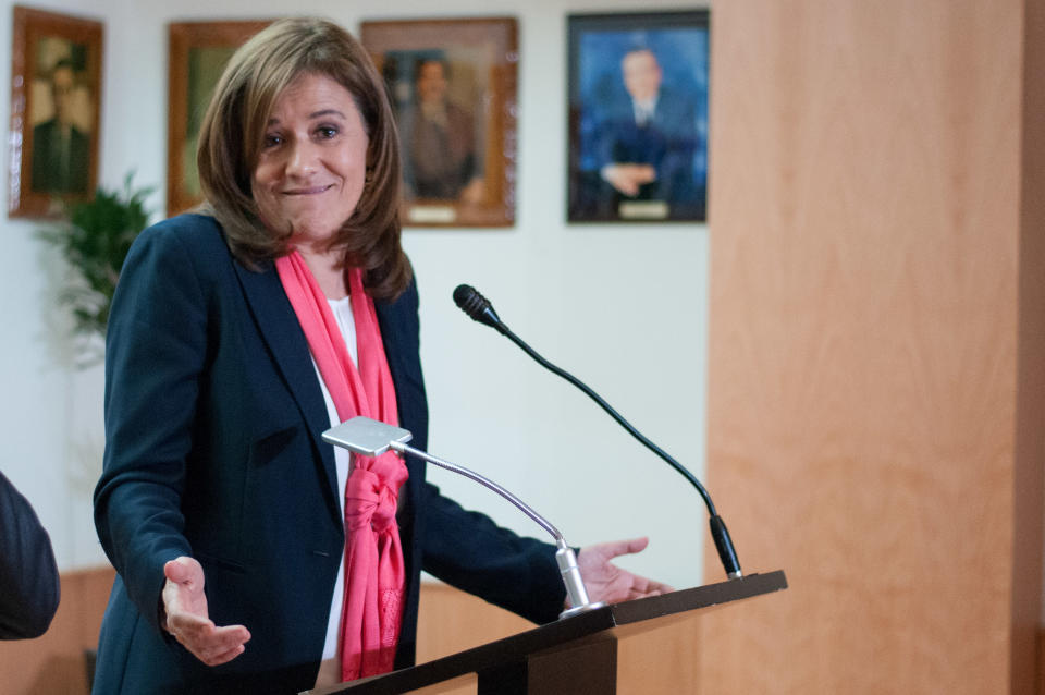 <p>FOTO l Cuartoscuro Margarita Zavala manifestó su desacuerdo por la aprobación a la candidatura de Jaime Rodríguez “El Bronco” que realizó anoche el Tribunal Electoral del Poder Judicial de la Federación. </p>