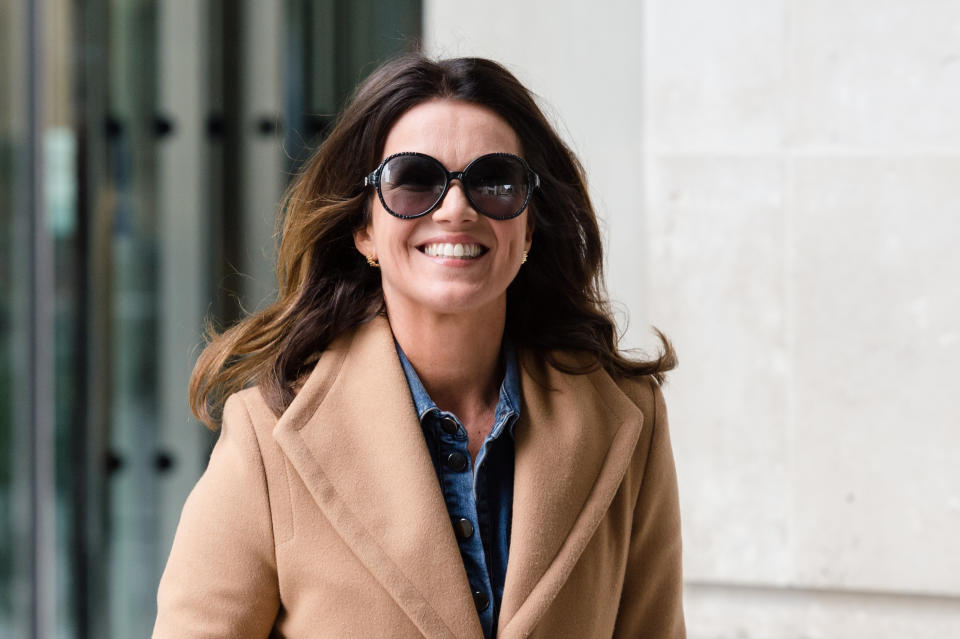 Susanna Reid leaves the BBC Broadcasting House in central London after appearing on The Andrew Marr Show on 14 July, 2019 in London, England. (Photo by WIktor Szymanowicz/NurPhoto via Getty Images)