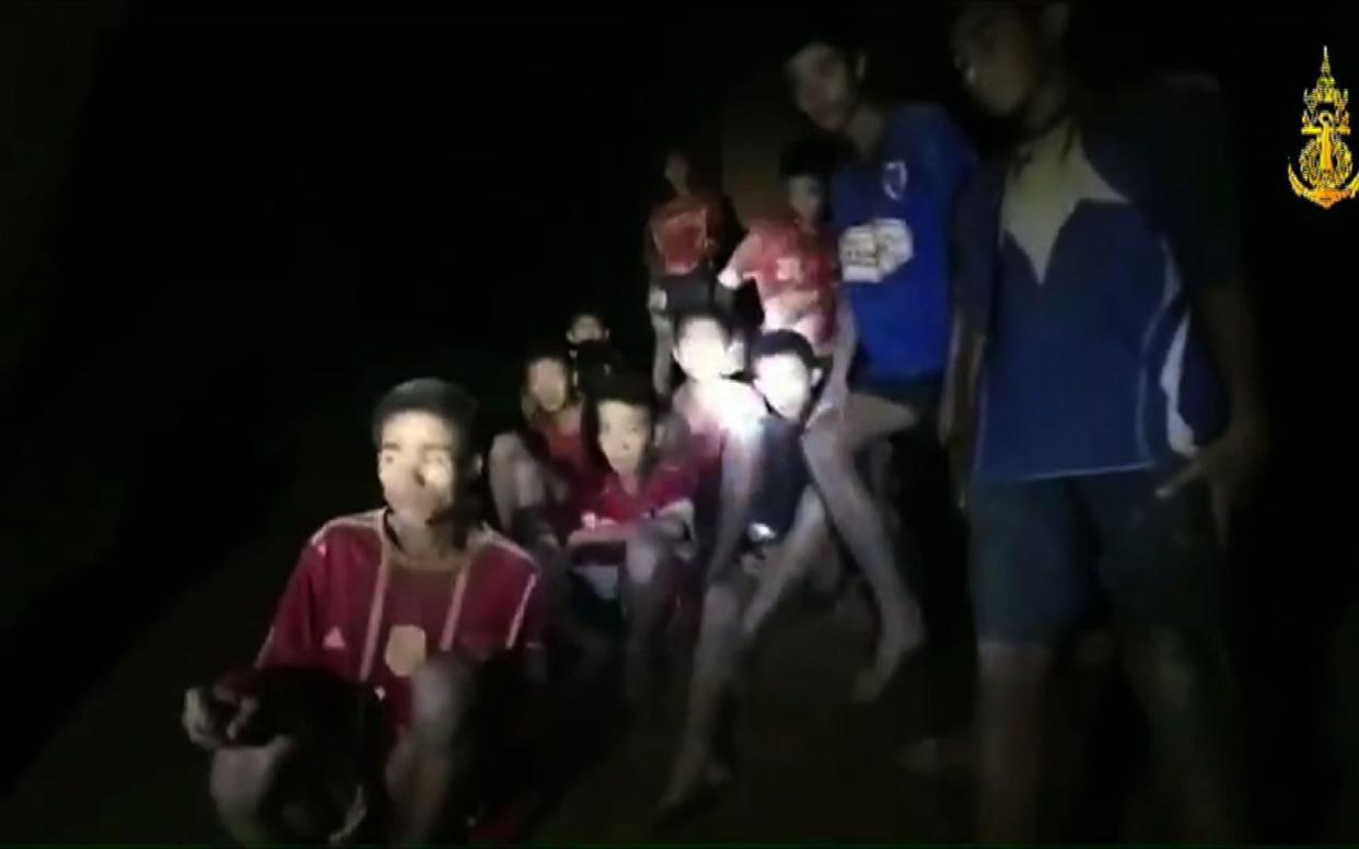 The missing children inside the Tham Luang cave  - AFP