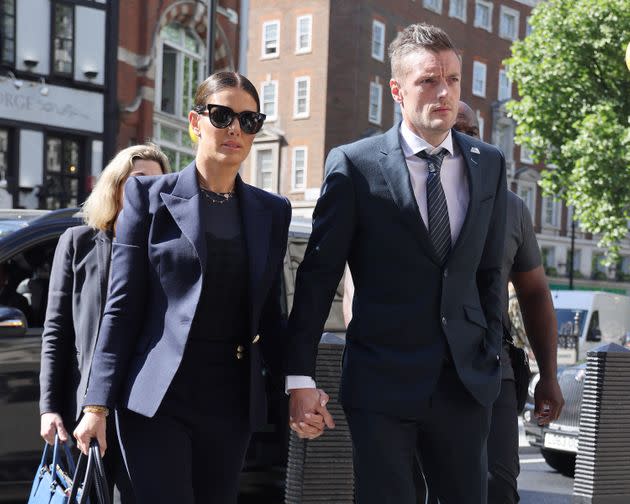 Rebekah with her husband Jamie Vardy (Photo: Neil Mockford via Getty Images)