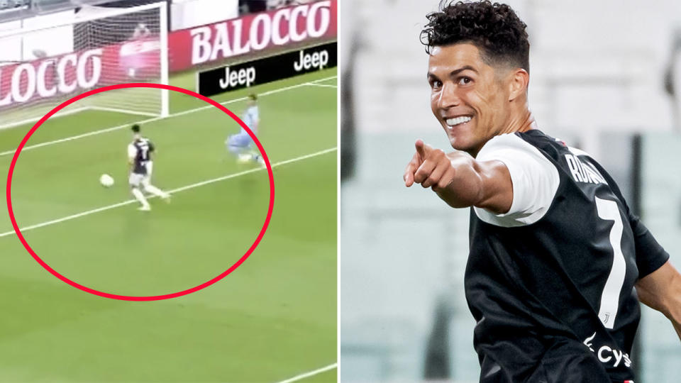 Cristiano Ronaldo, pictured here scoring for Juventus in Serie A.