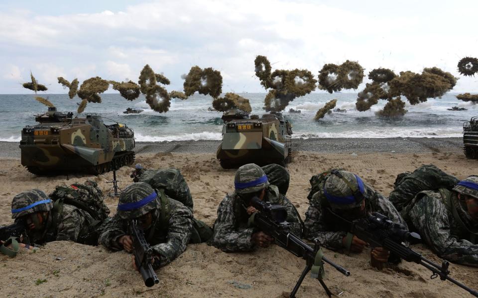 South Korean marines participate in a joint military exercise with US troops - Chung Sung-Jun/Getty