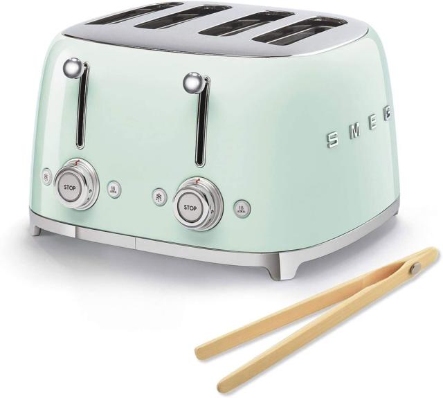 BUYDEEM 4-Slice Retro Toaster Extra Wide 1.4 Slot, Independent Controls, 7  Browning Settings, Removable Crumb Tray