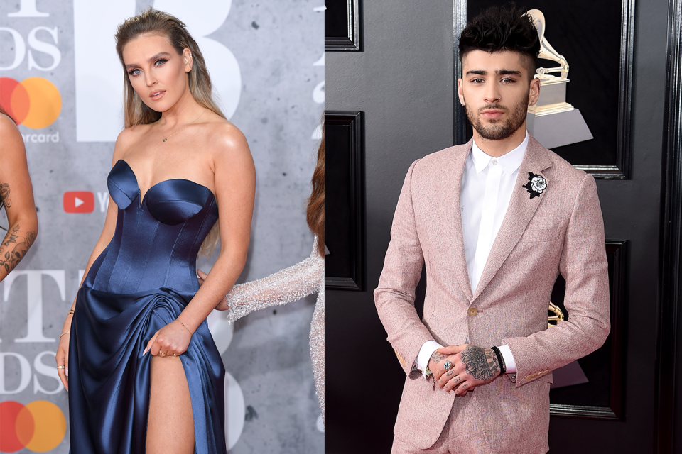 <p>Years before former One Direction heartthrob Zayn Malik became a father with Gigi Hadid, he was engaged to British singer Perrie Edwards. The Little Mix member alleged he broke up with her with a text message, writing in her band's book, <em><a href="https://www.amazon.com/Our-World-Little-Mix/dp/1405927429?tag=syn-yahoo-20&ascsubtag=%5Bartid%7C10055.g.37665659%5Bsrc%7Cyahoo-us" rel="nofollow noopener" target="_blank" data-ylk="slk:Our World;elm:context_link;itc:0;sec:content-canvas" class="link ">Our World</a></em>, "It was horrible; the worst time in my life. A four-year relationship, two-year engagement ended by a simple text message. Just like that." It's no surprise she released "Shout Out to My Ex" shortly after, which hints about Zayn moving on with Gigi <a href="https://www.popsugar.com/celebrity/Little-Mix-Shout-Out-My-Ex-About-Zayn-Malik-42576548" rel="nofollow noopener" target="_blank" data-ylk="slk:just three months after their split;elm:context_link;itc:0;sec:content-canvas" class="link ">just three months after their split</a> ("This is a shout out to my ex / Heard he in love with some other chick / Yeah yeah, that hurt me, I'll admit").</p>