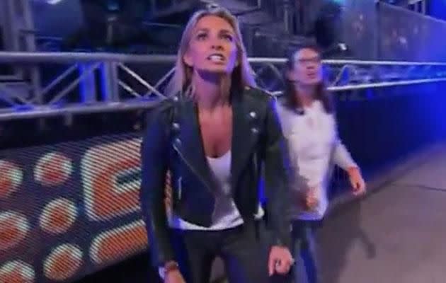 Fiancé Anna Heinrich was extremely vocal as she cheered from the sidelines. Source: Nine