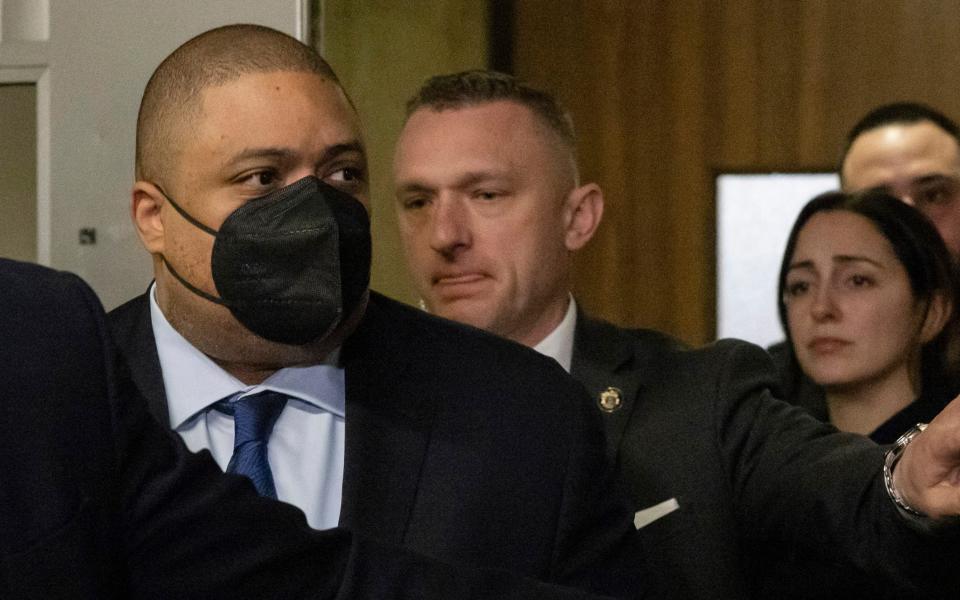 District Attorney Alvin Bragg leaving Manhattan Criminal Court - Yuki Iwamura/AP Photo