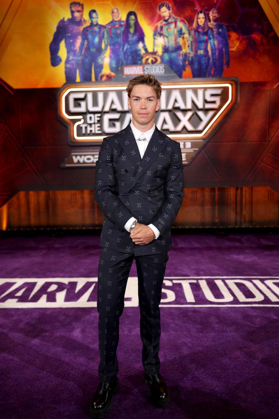 Will Poulter attends the Guardians of the Galaxy Vol. 3 World Premiere at the Dolby Theatre in Hollywood, California on April 27, 2023.