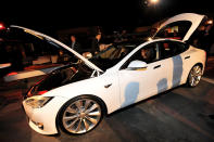 LOS ANGELES, CA - FEBRUARY 09: A general view of atmosphere during Tesla Worldwide Debut of Model X on February 9, 2012 in Los Angeles, California. (Photo by Jordan Strauss/Getty Images for Tesla)