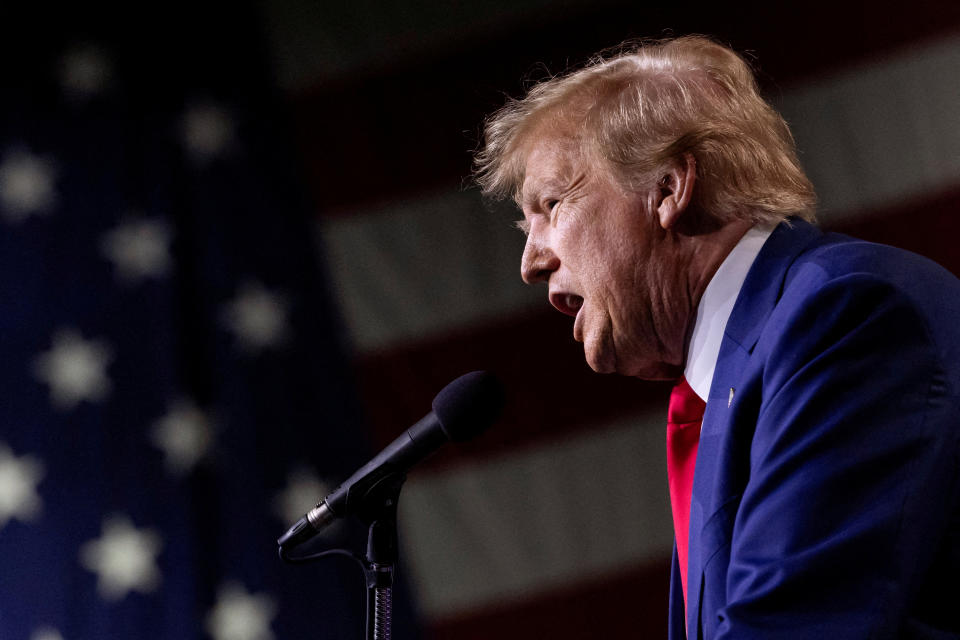 Donald Trump speaks at a rally in Reno in December.