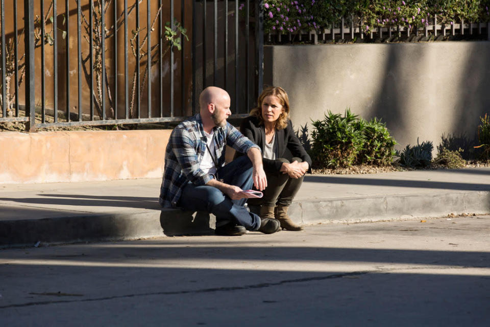 Executive Producer/ Director Dave Erickson and Kim Dickens as Madison