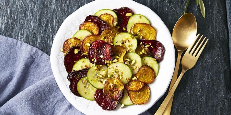 Cucumber Roasted-Beet and Pistachio Salad