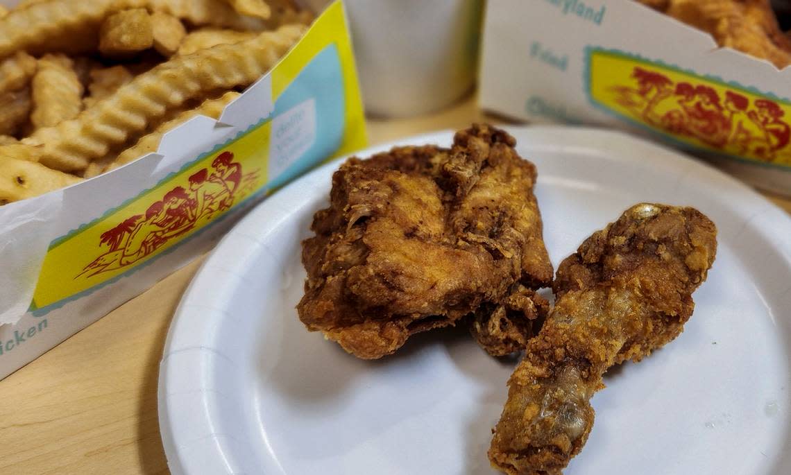 A chicken breast and leg from Maryland Fried Chicken in Beaufort, the winner of the Beaufort County’s best fried chicken title.