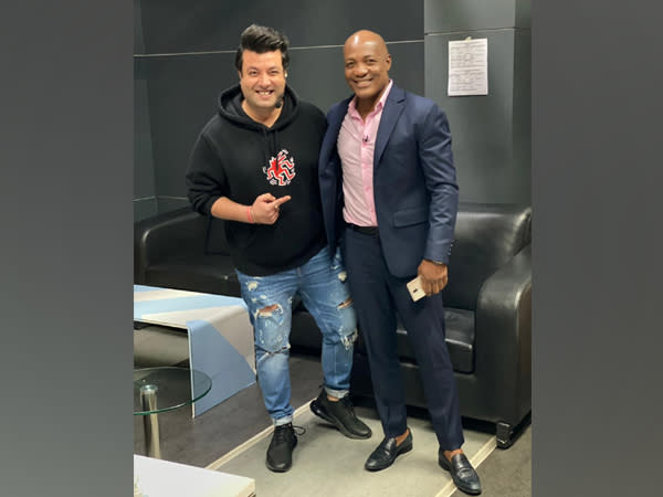 Varun Sharma with Brian Lara