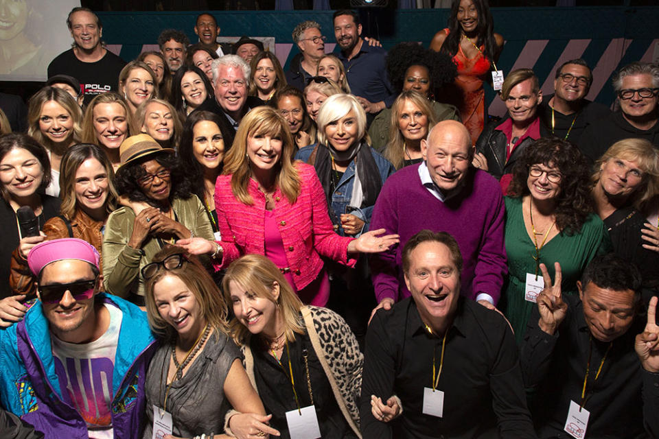 Leeza Gibbons poses with more than 100 guests at a ‘Leeza’ show 25th anniversary reunion in Los Angeles on May 1, 2022. - Credit: Courtesy of Gregory Scaffidi