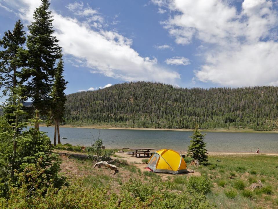 A tent overlooking Navajo Lake, Utah.
