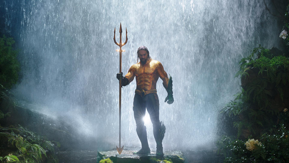 Jason Momoa en una escena de "Aquaman" en una imagen proporcionada por Warner Bros. (Warner Bros. Pictures via AP)